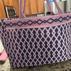 Geometric Mudpie Pink and Blue Tote Bag